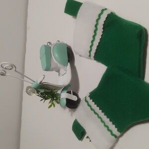 Vespa Small Christmas Collectible Vintage Retro With 2 Tiny Green Stockings